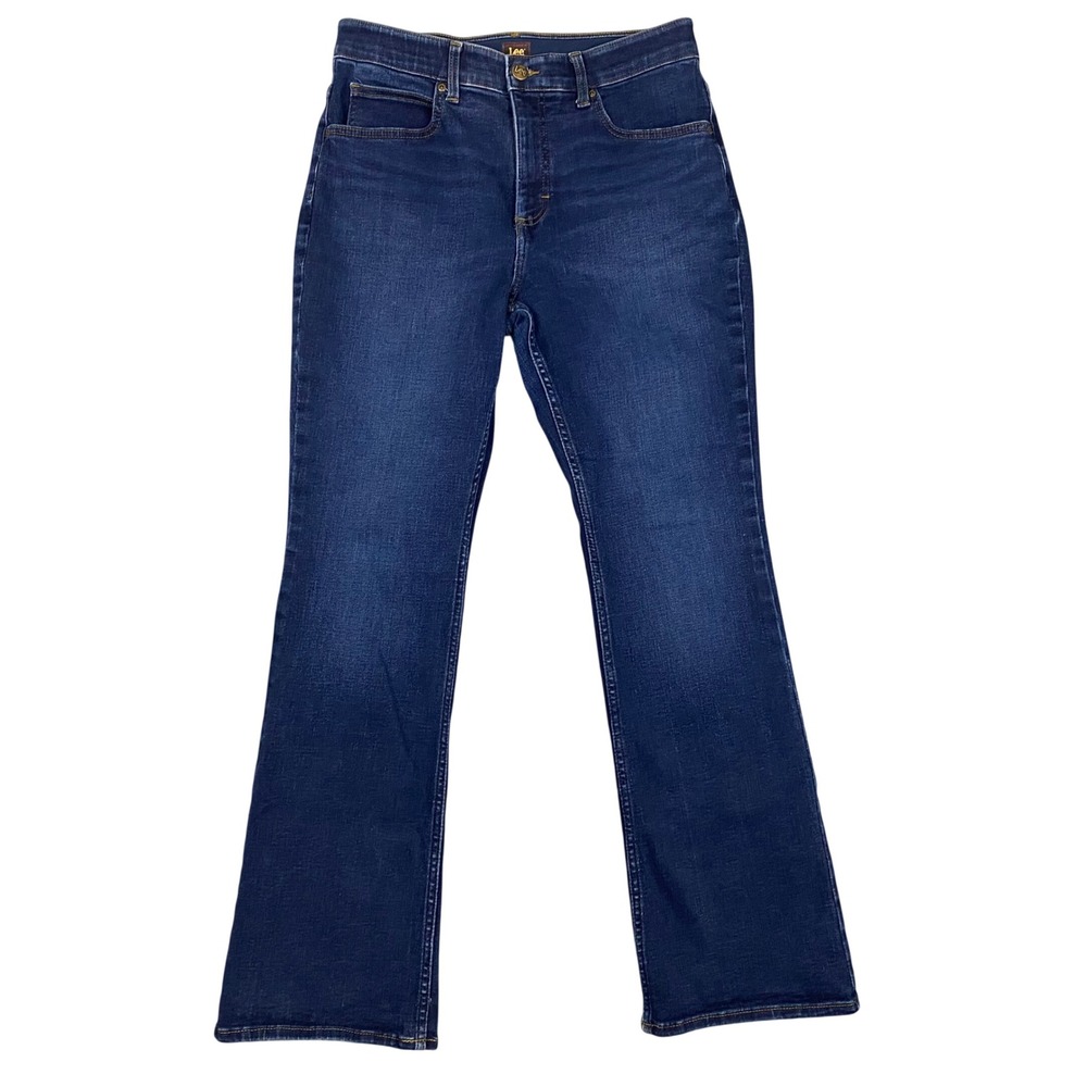 Lee Ultra Lux Comfort Flex Motion Bootcut Jeans Womens 12 M Denim Mid Rise Blue